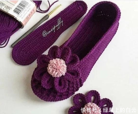  万能|拆下旧鞋子的鞋底，钩织几双万能平底鞋，天天都有新鞋穿，附教程