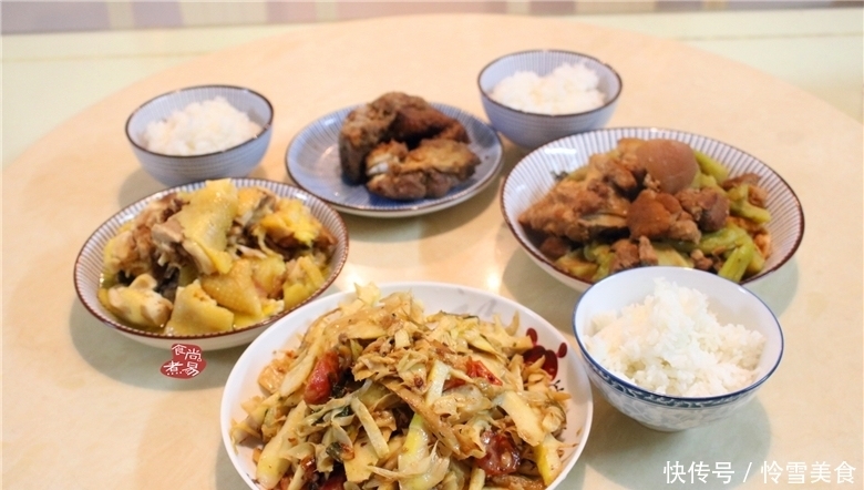 丰盛|婆婆过来帮我清理冰箱，没买菜，午餐也吃得很丰盛，家的味道