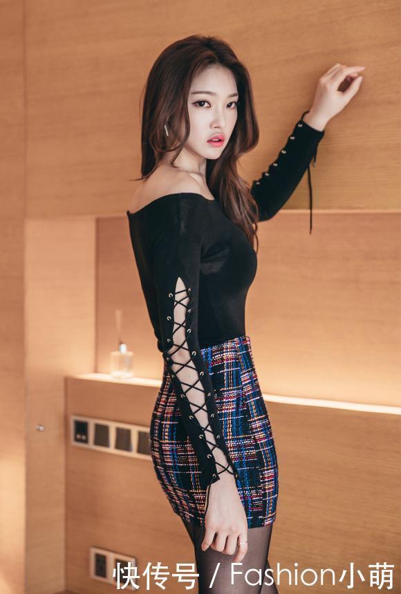  上衣|朴正允：夏末微凉怎么穿？来试试绑带上衣加格子裙吧