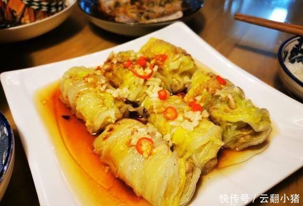 清炒|白菜别清炒,里面包点肉,轻易做成酿肉卷,让最普通的白菜高大上