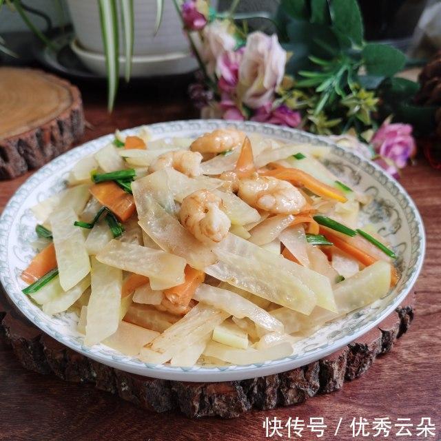 虾仁|虾仁炒苤蓝,清爽小菜