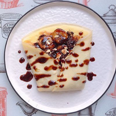  花生酱|香蕉花生酱巧克力可丽饼