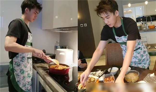 李易峰|蔡徐坤穿围裙,李易峰穿围裙,王俊凯穿围裙,看到邓伦不厚道地笑了