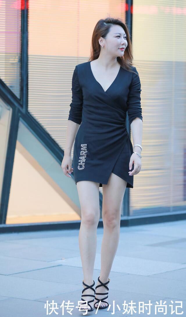 摄影|摄影:气质美女, 一袭黑色裙装, 美的清新又洒脱