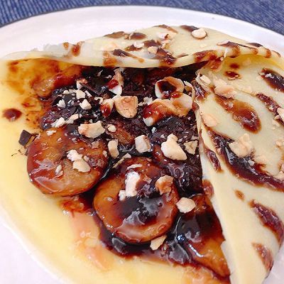  花生酱|香蕉花生酱巧克力可丽饼