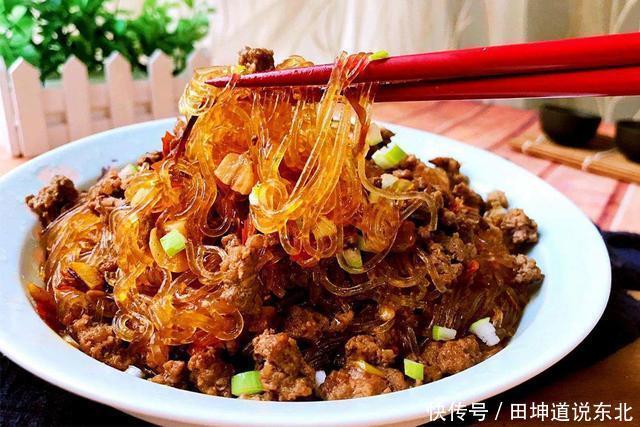 道菜|田坤道|传统名菜——蚂蚁上树,肉沫如蚁粉条如树