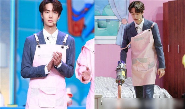 李易峰|蔡徐坤穿围裙,李易峰穿围裙,王俊凯穿围裙,看到邓伦不厚道地笑了