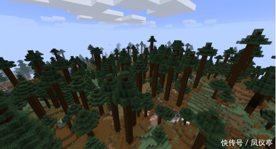 森林|《我的世界》罕见的红木森林中也有村庄 基岩上方矿井竟藏满钻石