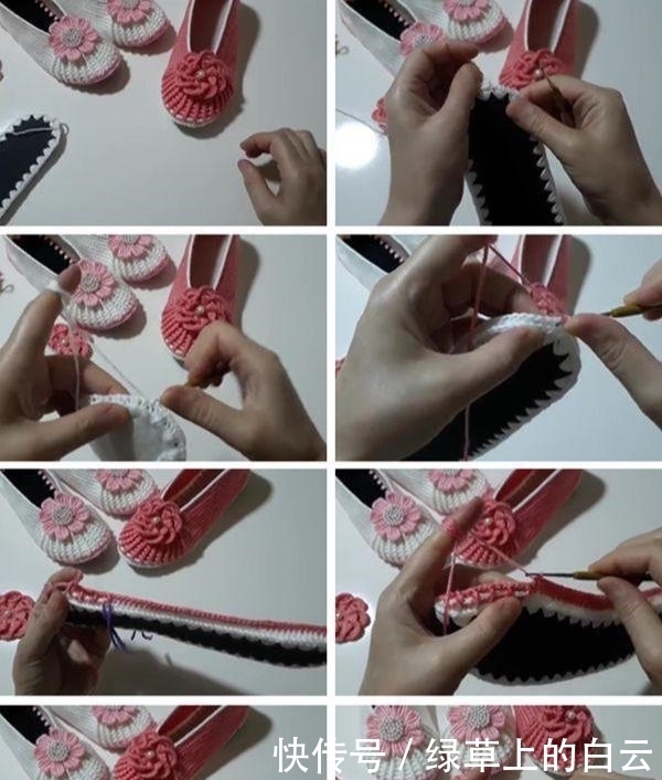  万能|拆下旧鞋子的鞋底，钩织几双万能平底鞋，天天都有新鞋穿，附教程